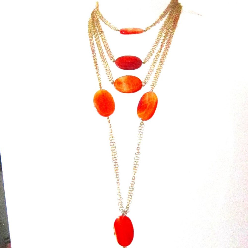 Ferrara Whiting and Davis Antique Gold Multi Strand Necklace